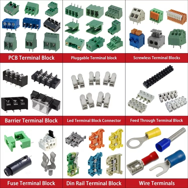 Feed Through Terminal Connectors 10mm Pitch 1p/2p/3p/4p/5p Screw-Mount Fuse Terminal Block