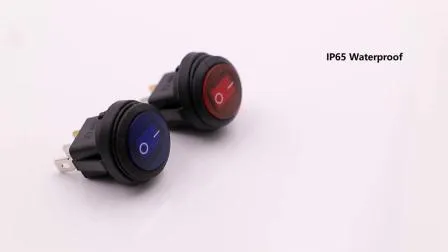 on off Interruttore a bilanciere rotondo illuminato da 12 V a 3 pin