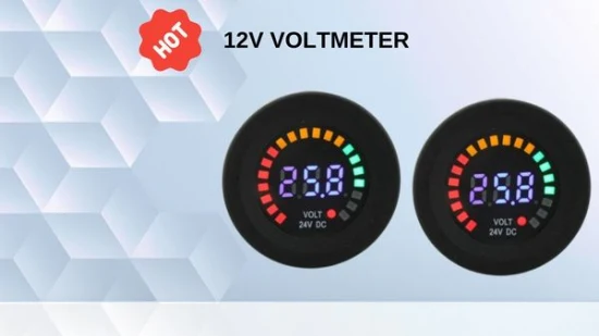 Display digitale a LED a colori voltmetro impermeabile 12V CC con pannello per tenda Voltmetro Misuratore di tensione Misuratore di scala Tester della batteria