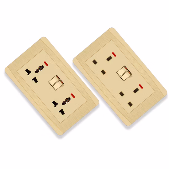 L1.5 Saso Grigio spazzolato PC Dual 2100mA Porte USB Smart Switch Luce Interruttore elettrico Presa interruttore a muro